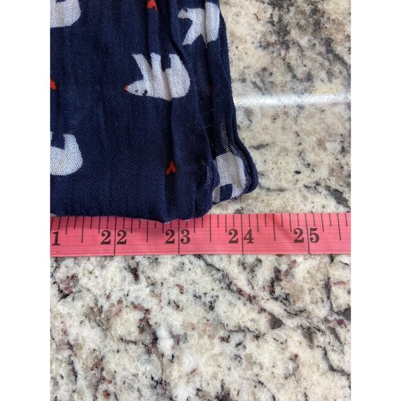 Womens Rectangle Scarf Wrap Navy Blue Polar Bear Red Stripe Border Lightweight - Picture 6 of 6